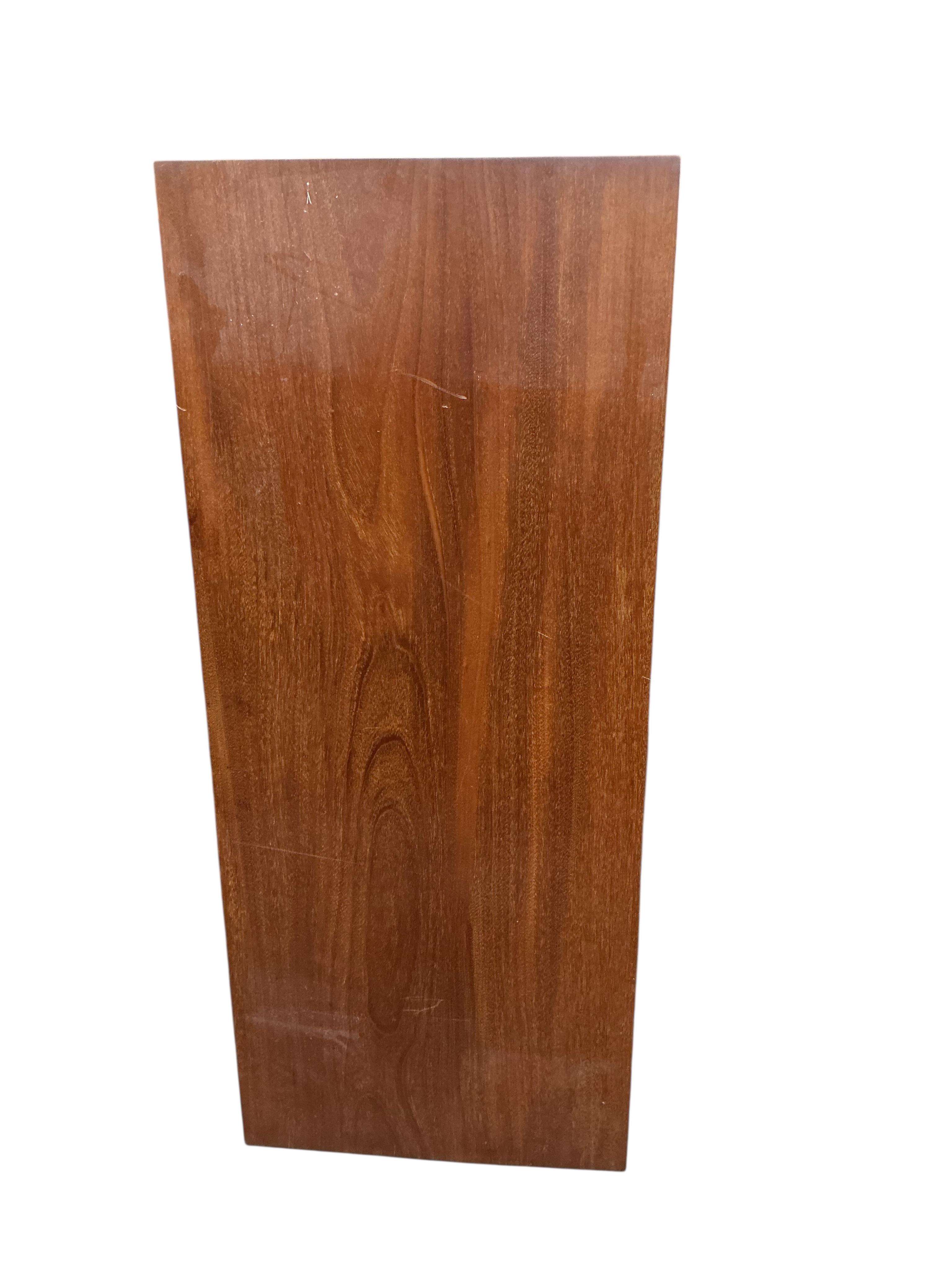 A George III mahogany 'D' end extending dining table, 170cm extended, one spare leaf, no clips for the leaf, depth 120cm, height 73cm